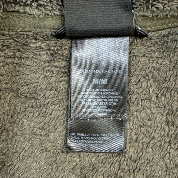 The North Face Womens Olive Green Full Zip Jacket Long Sleeve Fleece Mock Size M - Picture 9 of 16